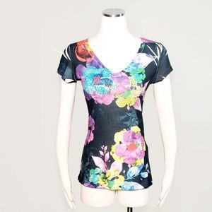 Cache Beaded Floral Tee
